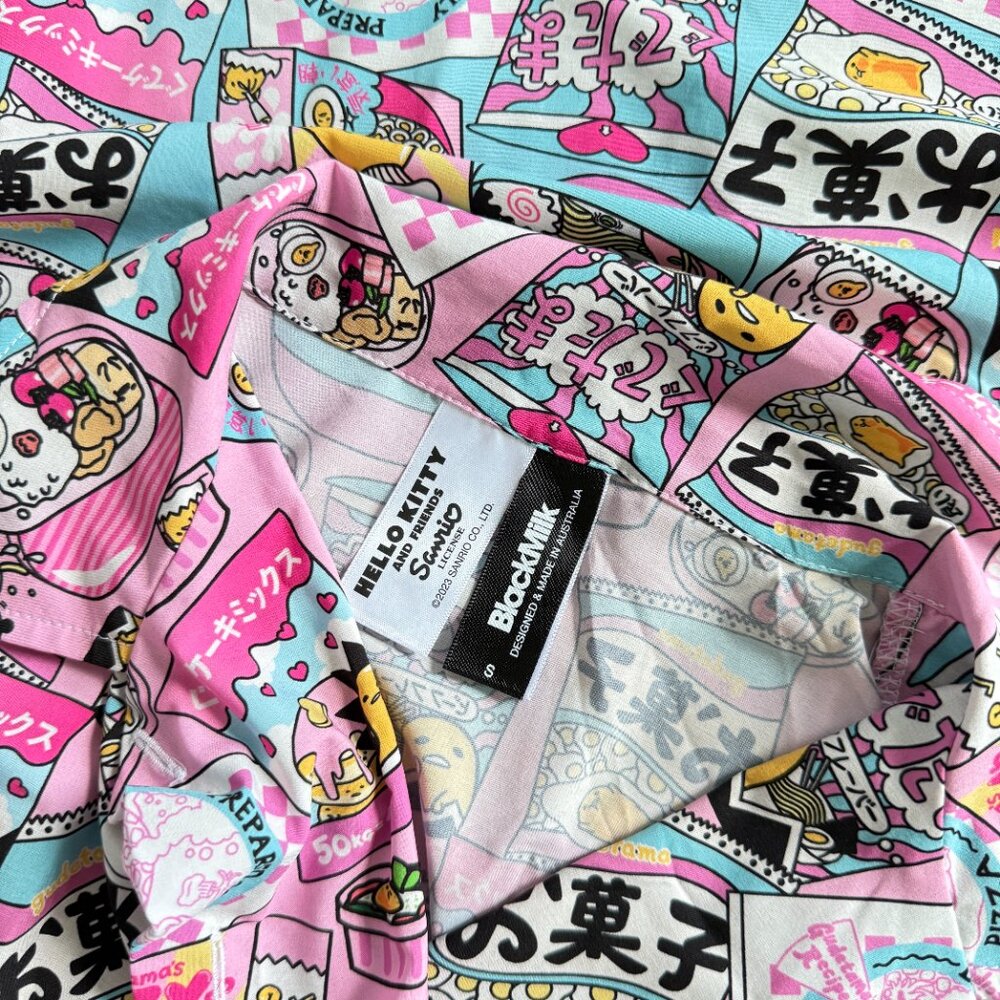 Blackmilk x Sanrio Gudetama Food Short Sleeve Shirt Dress - Picture 11 of 11